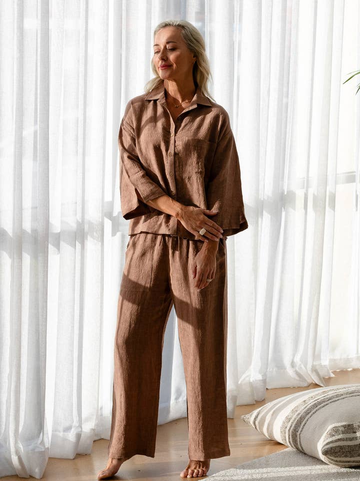 Fundamental Linen Shirt - Clay for wholesale on Faire5