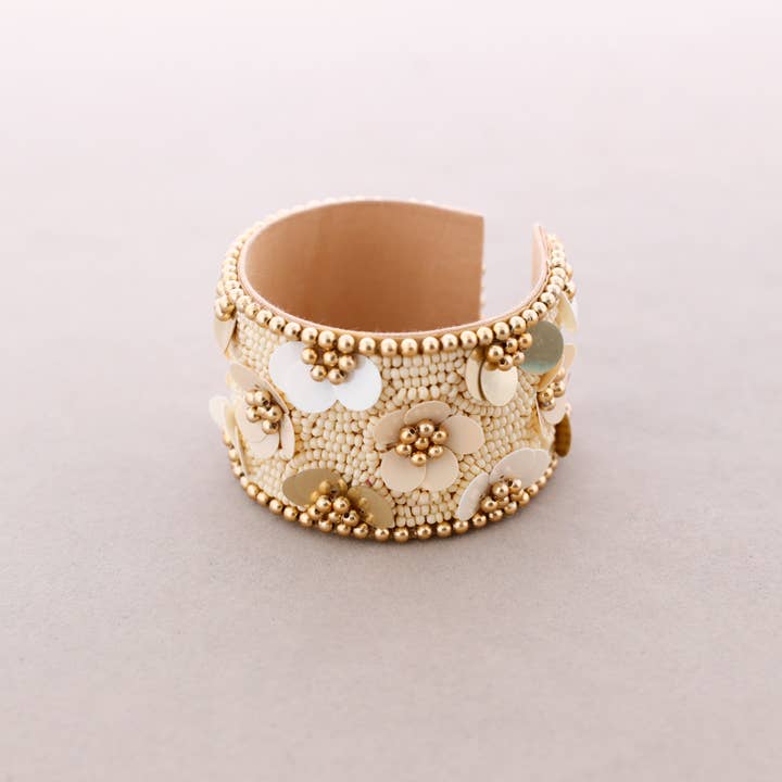 La Cuerda De Sol - Venta al por mayor Bisutería - Pulsera Etnica Ajustable Flores Lentejuelas Abalorios