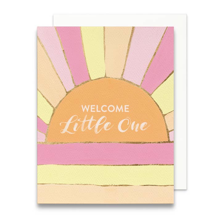 Gert & Co – wholesale Baby card – Welcome Little One Retro Sun Greeting Card | Baby Shower2
