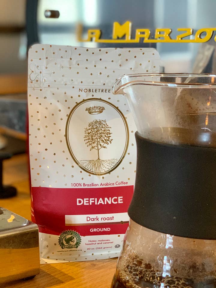 Nobletree "Defiance" Dark Roast Coffee 12 oz. for wholesale by Nobletree Coffee