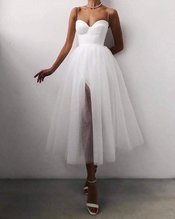 Queen Fashion - Wholesale Dress – Women's - Women's Fall Wedding Guest Dress Strapless Mesh Party Dress5