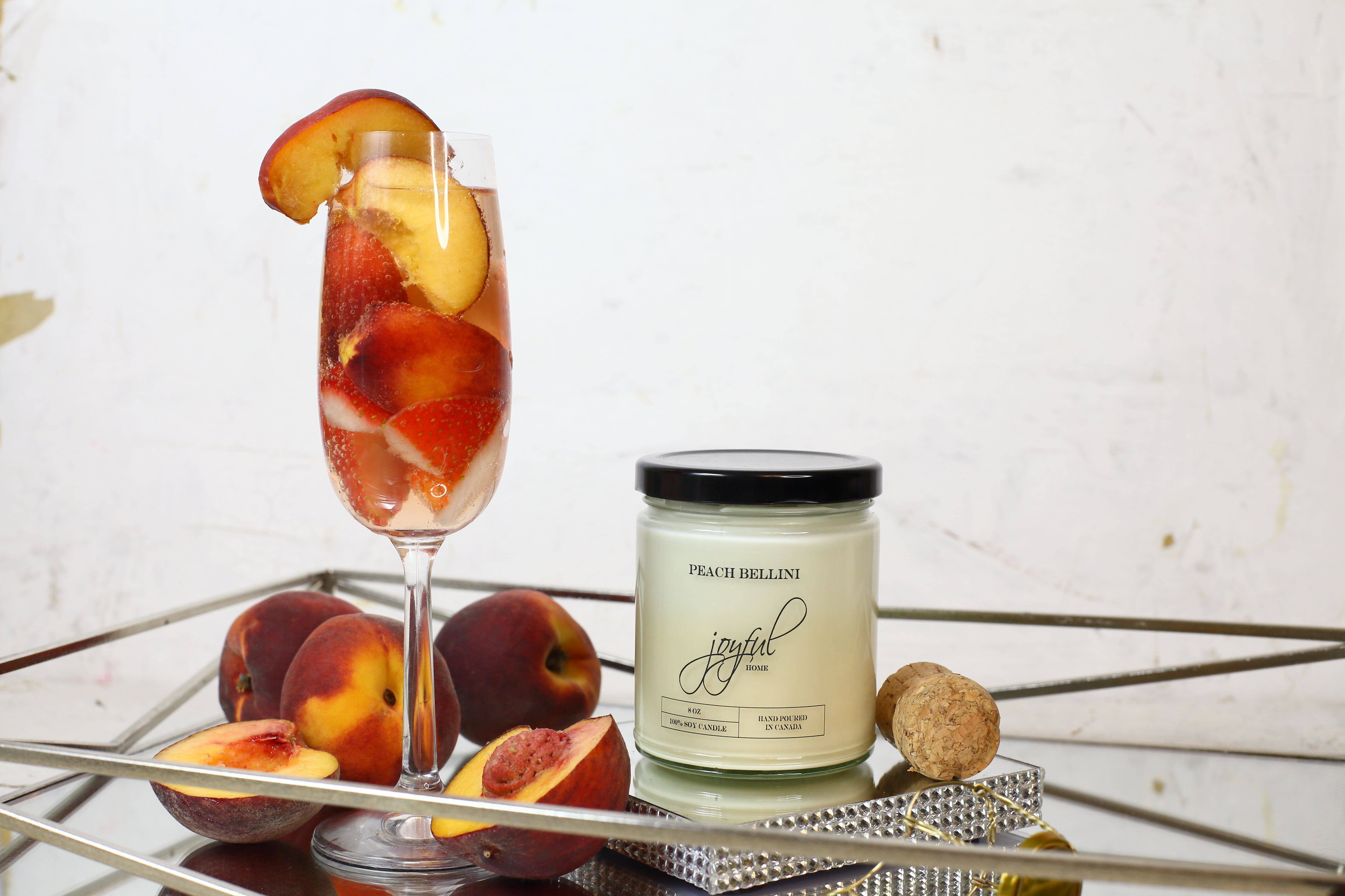 Joyful Home Inc. - Wholesale Jar/Filled Candle - Peach Bellini Soy Candle 8 oz1