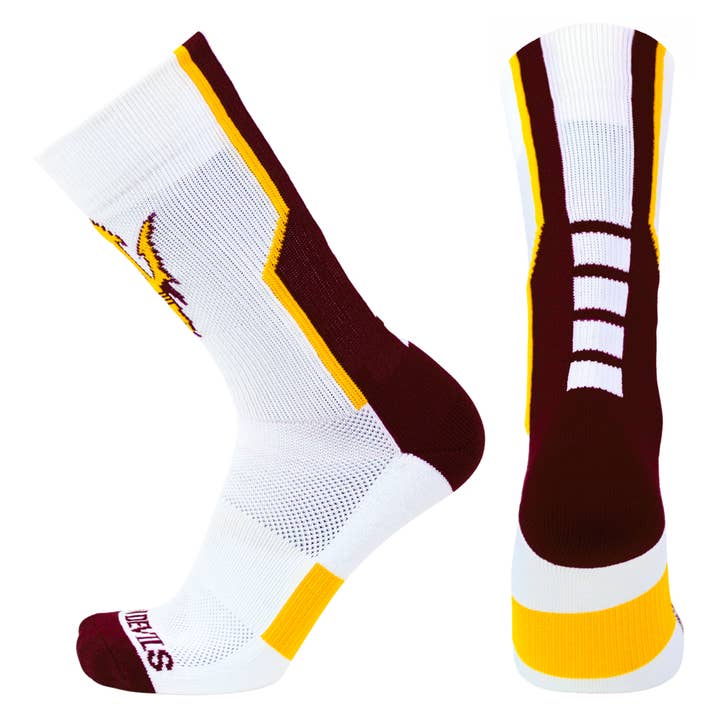 Chaussettes de sport de performance blanches Arizona State Sun Devils pour la vente par Donegal Bay