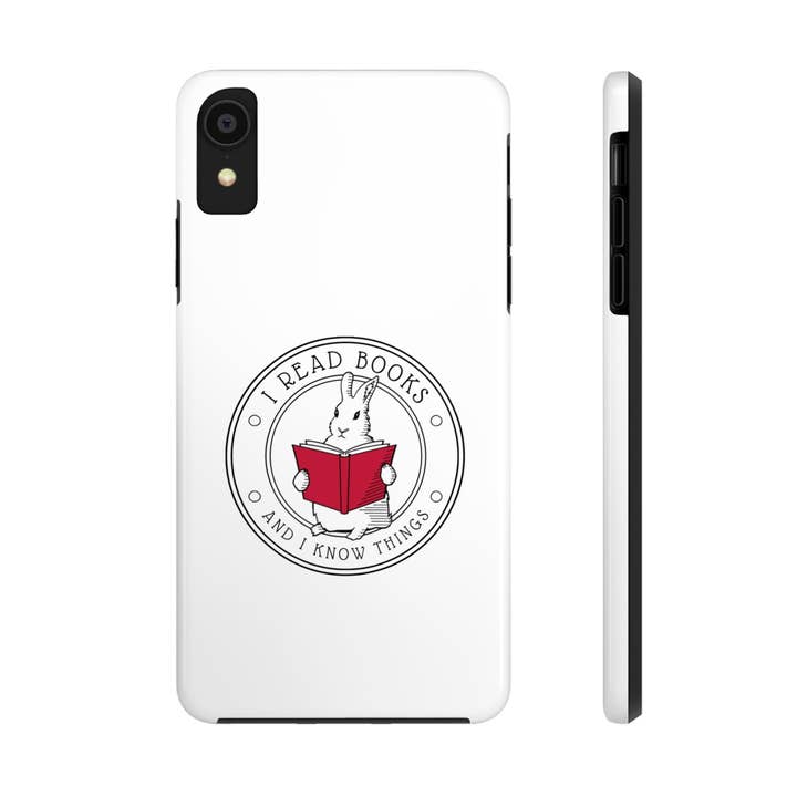 Terry Heath Art - Venta al por mayor Funda para móvil - Mujer - Fundas rígidas para teléfono Book Lover Bunny, producto de Bookish Merch para Booktrovert, regalo literario para ratón de biblioteca, regalo para club de lectura, regalo para amantes de los libros
