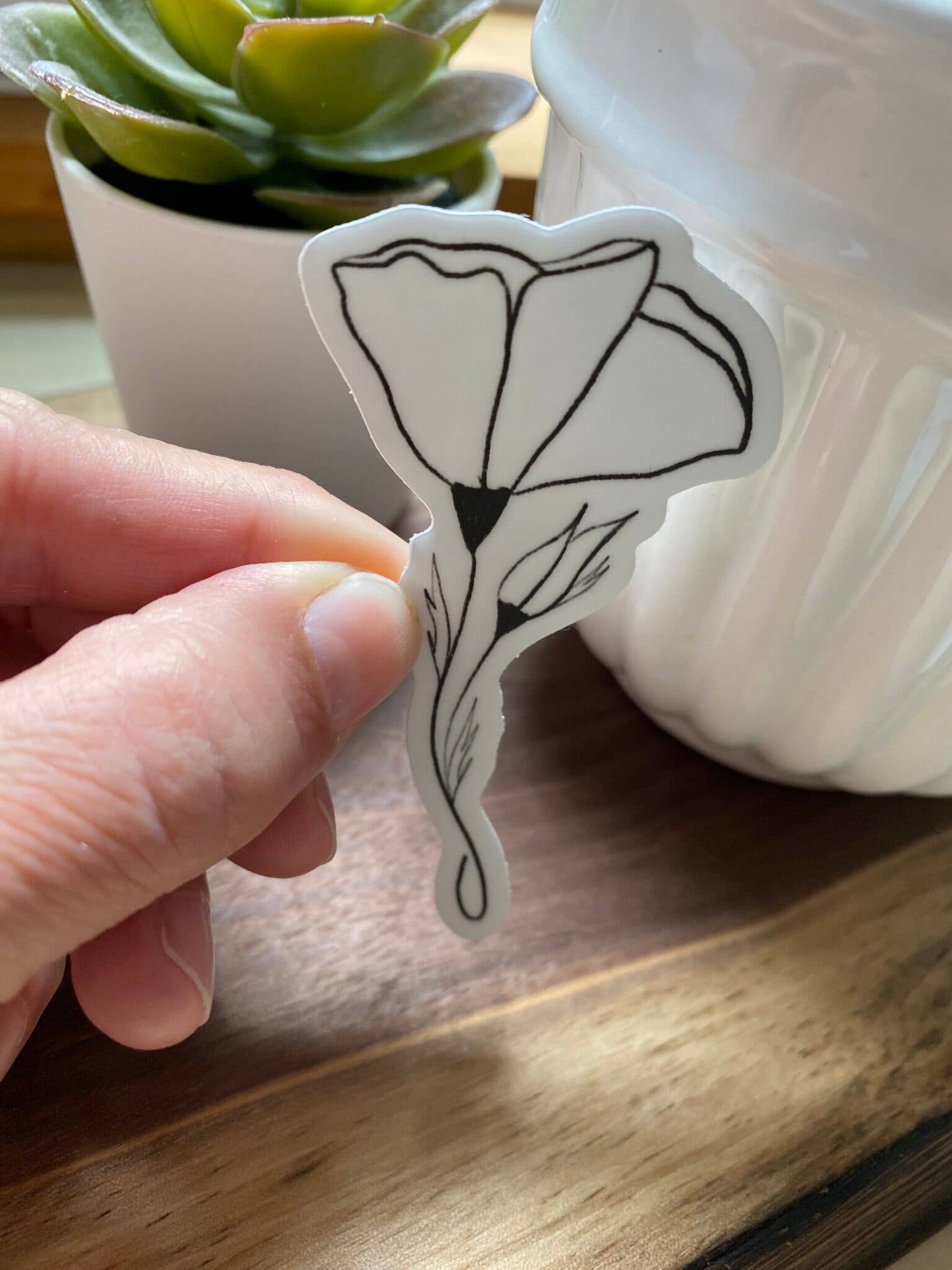 Beth Ann Erickson Designs - Wholesale Sticker - California Poppy Sticker, Flower Stickers for Water Bottle2