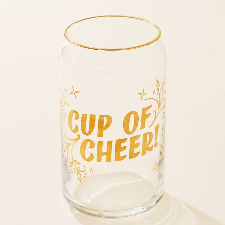 One & Only Paper – wholesale Drinking glass/cup – Cup of Cheer Gold 16 Oz Soda Can Glass