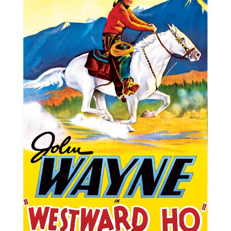 Laughing Elephant - Wholesale Everyday Greeting Card - John Wayne: Westward Ho' - Retro Movie Poster Card1