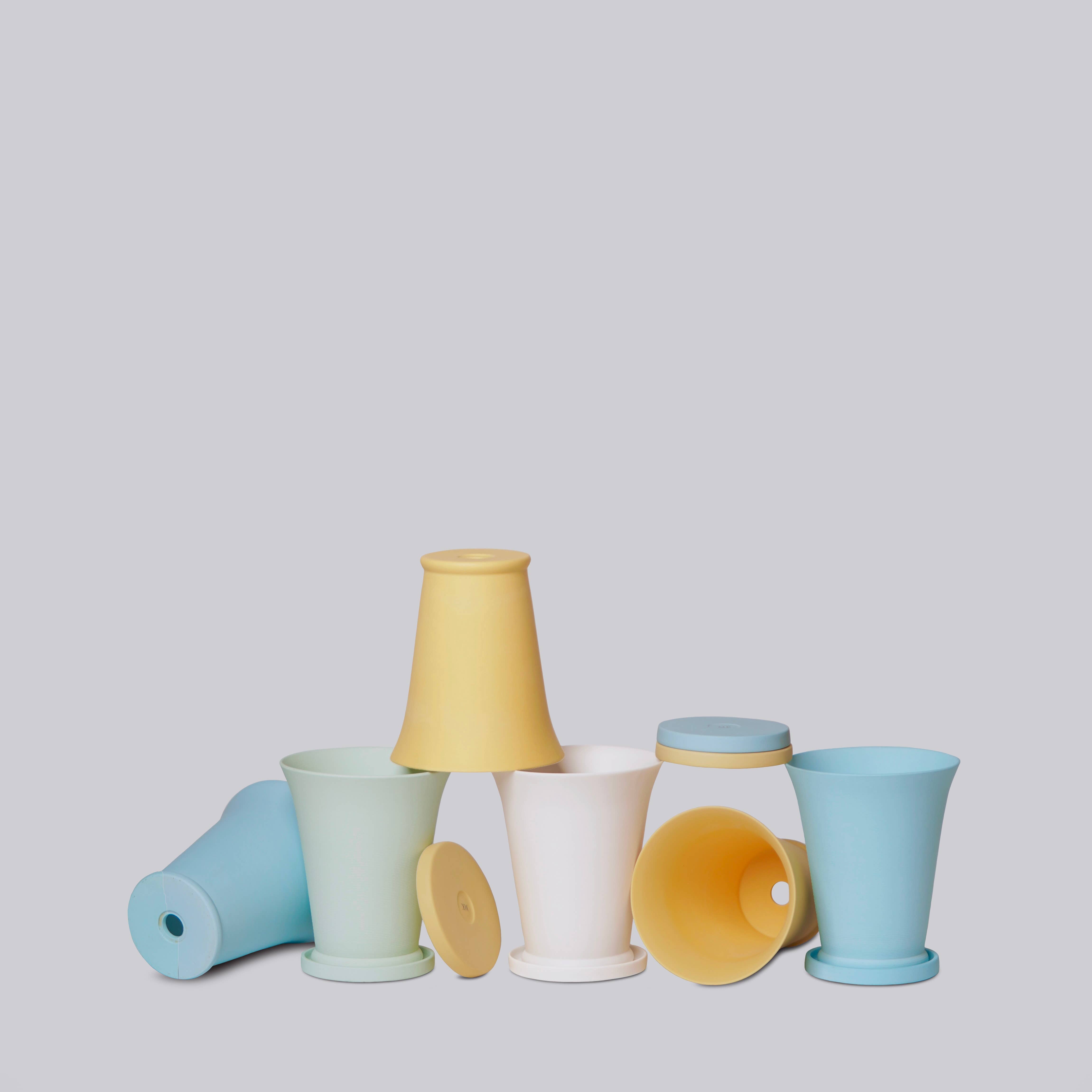 Middle Kingdom - Wholesale Plant Pot - Matte Porcelain Minimus Conical Pot with Saucer4