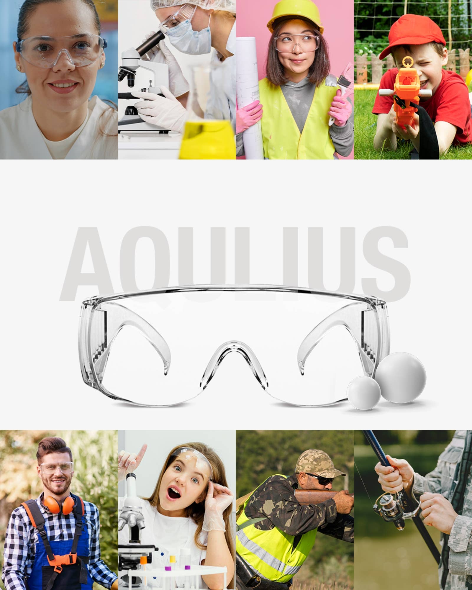 Aqulius - Vente Lunettes de vue – unisexe - Lunettes de sécurité Over the Eyeglasses - Anti-buée ANSI Z87.15
