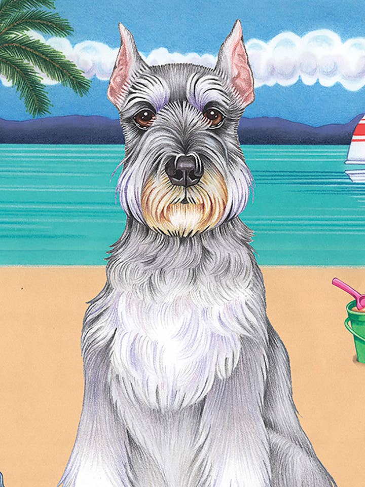 Schnauzer Cropped - Frottee-Mikrofaser-Strandtuch für den Großhandel von Best of Breed Products