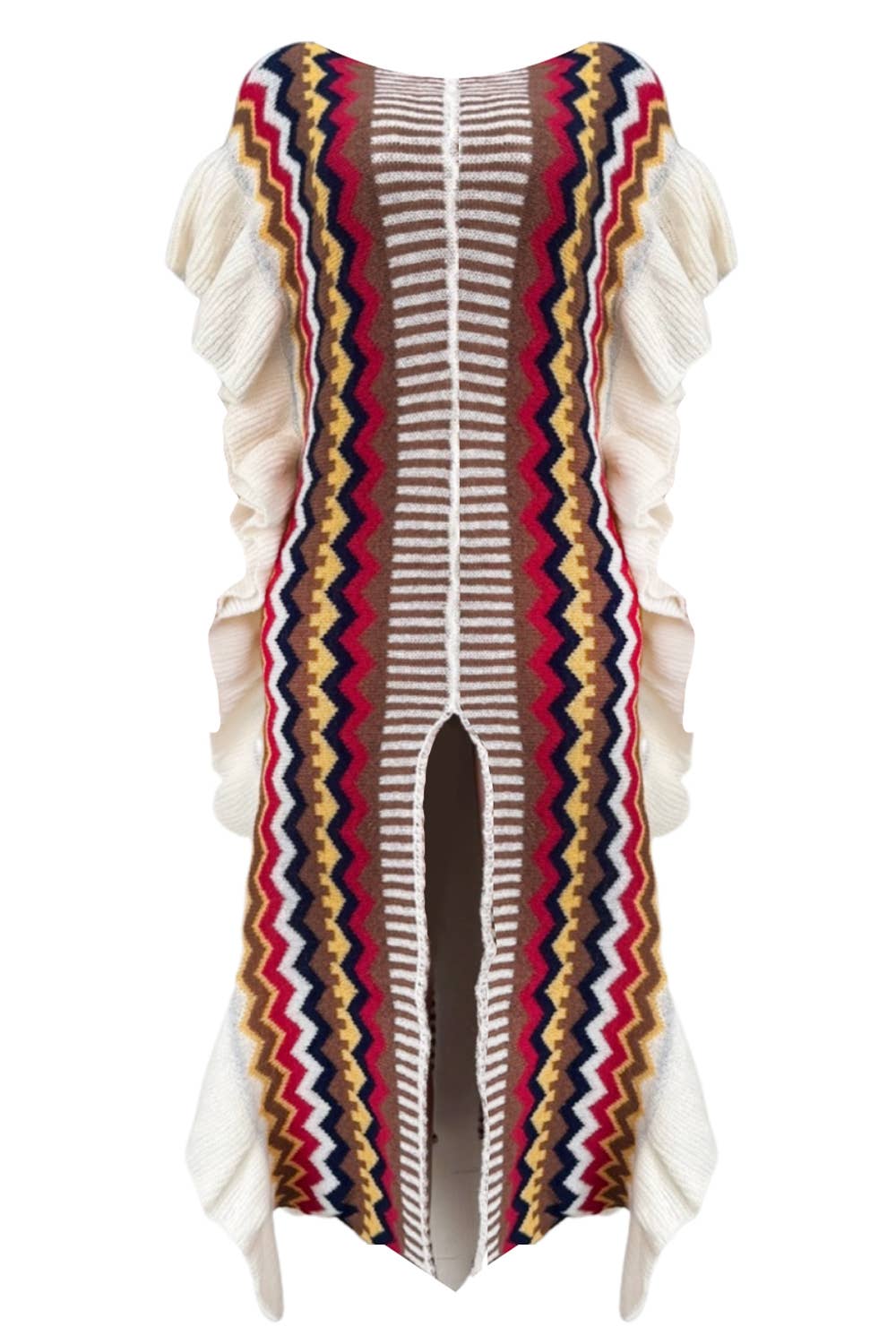 NEWGENS – Großhandel Kleid – Damen – ND3016A Boho Zickzack-Strick-Maxikleid6