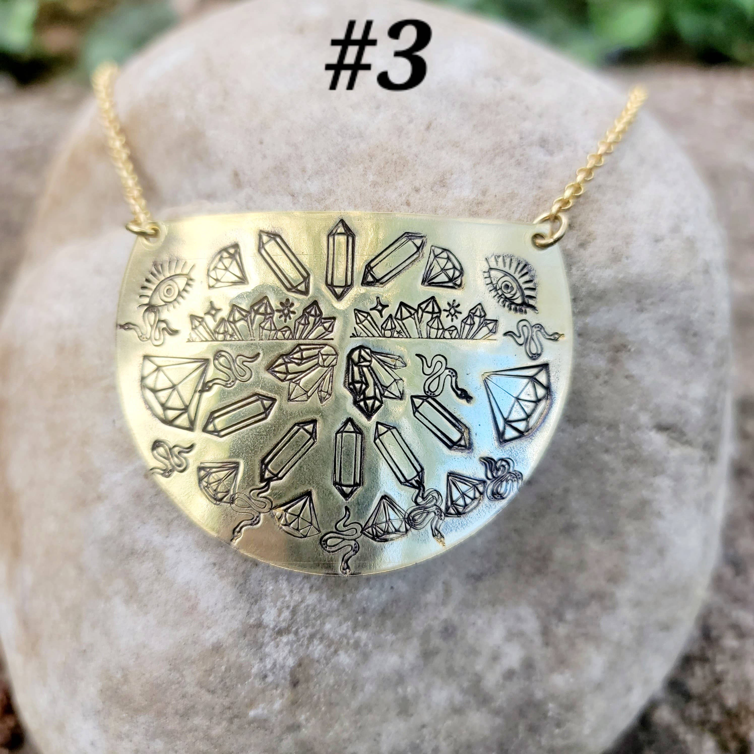 Verdilune – Engroshandel Halskæde med vedhæng – Mandala stemplet messing halskæde3