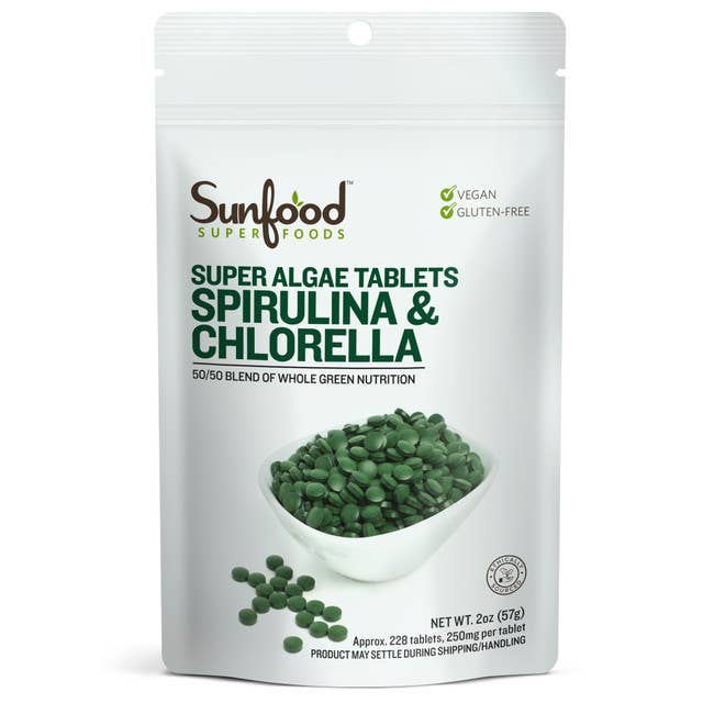 Spirulina & Chlorella Tablets for wholesale by Sunfood Superfoods