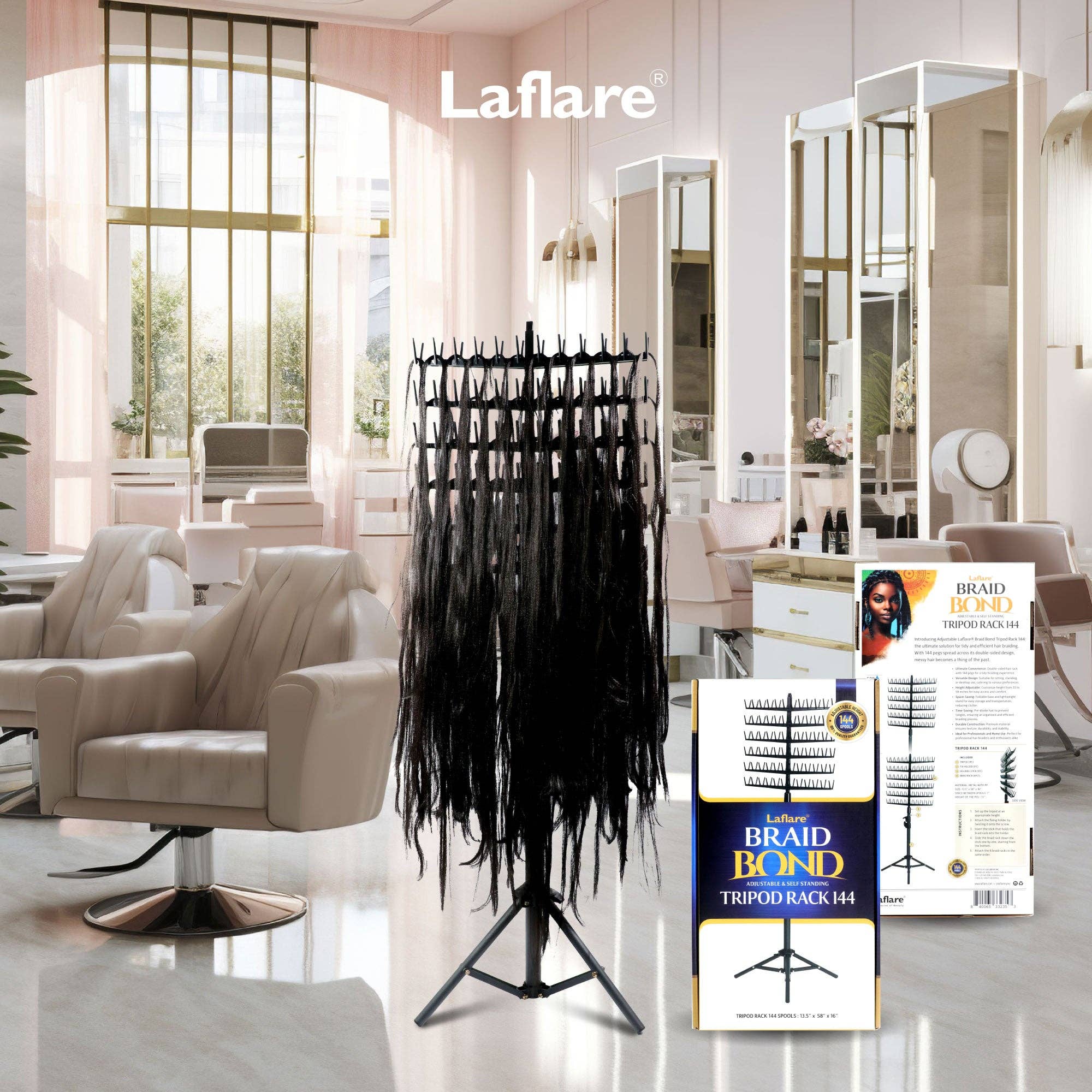 Laflare - Wholesale Jewelry Box/Organizer - BRAID BOND TRIPOD RACK 144 PEGS BRAIDING HAIR STAND8