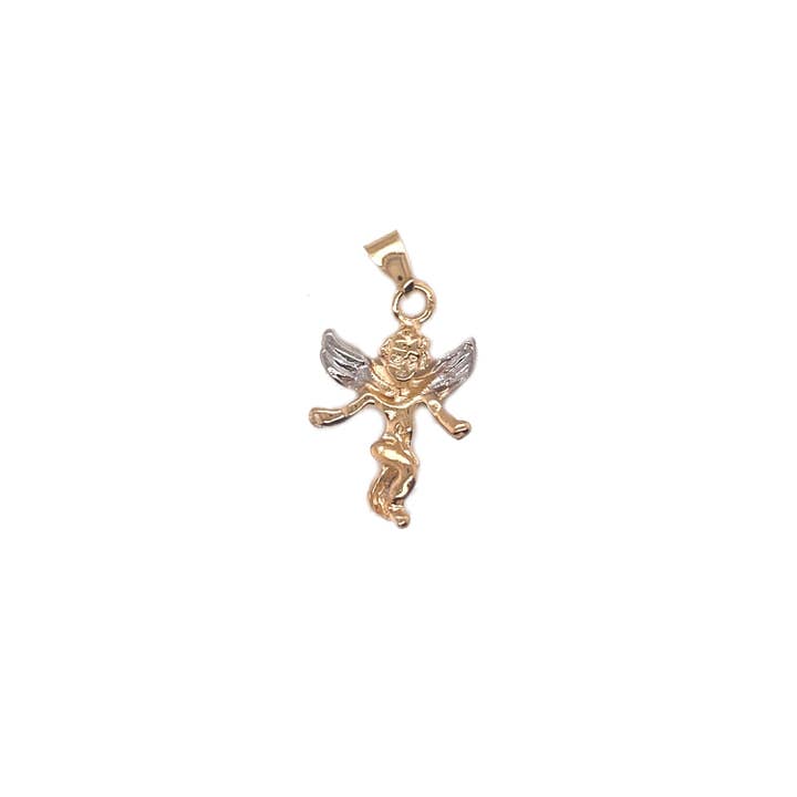 The Bead Bazaar - Wholesale Individual Charm/Pendant - 18K Gold Filled Guardian Angel Pendant, Angel Jewelry, Dainty Angel Charm, Religious Charm, Large Angel Pendant, Gold Angel Charm, Christian Charm