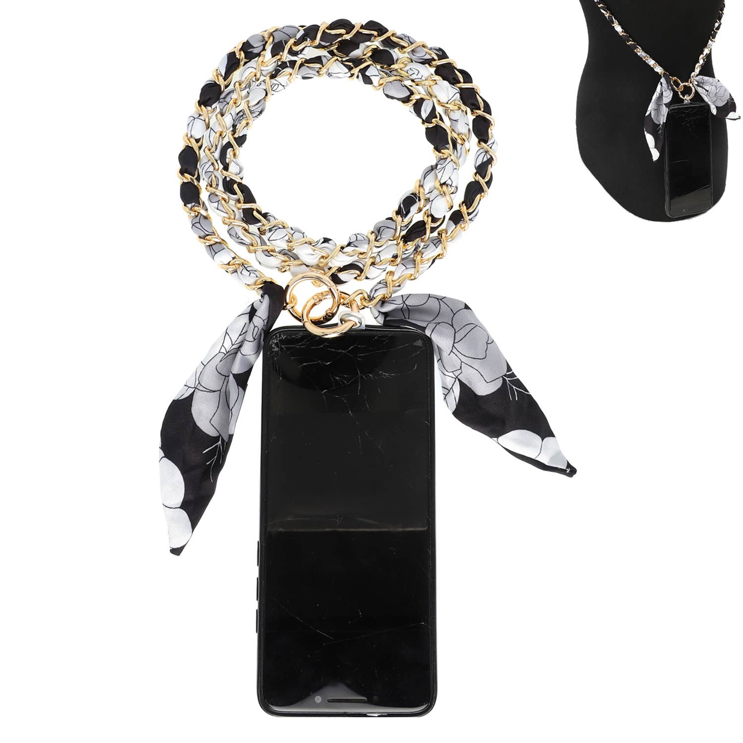 SP Sophia Collection - Wholesale Phonecase Strap - Printed Scarf Cellphone Crossbody Attachment2