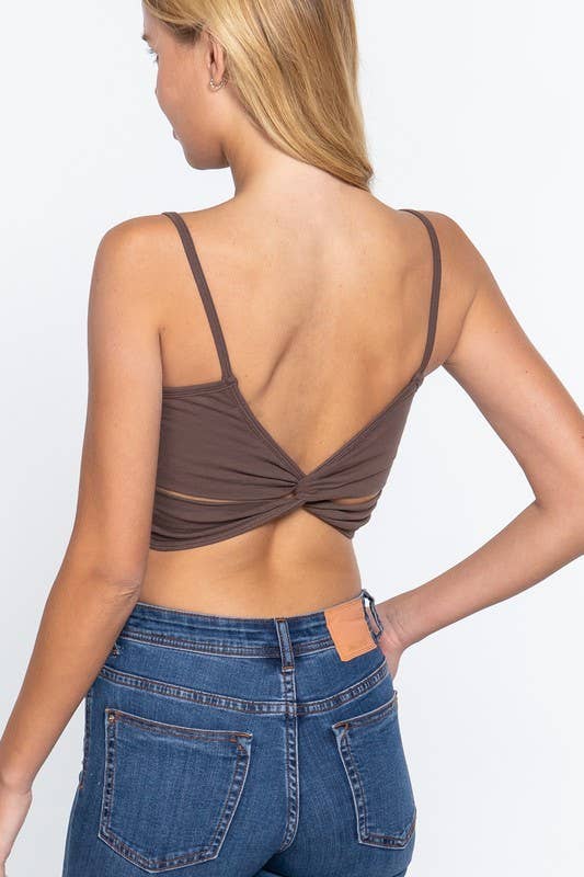 Active Basic | Active USA - Vente Caraco – femme - Débardeur à dos torsadé avec bonnet de soutien-gorge amovible et col rond8