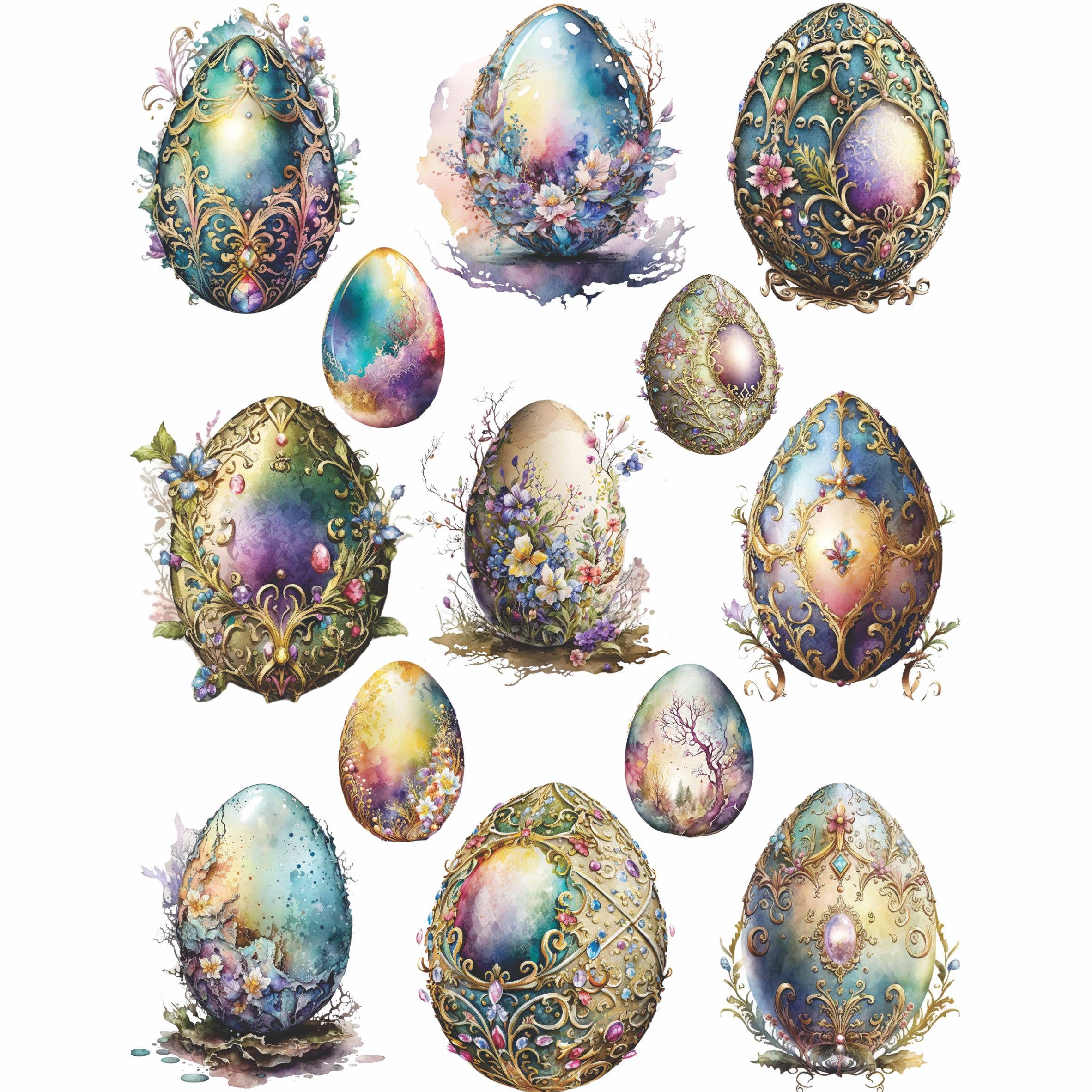 Craft Kreatively – wholesale Hantverkstillbehör – Rispapper för decoupage med påskägg, A4, 6-pack – hantverk7