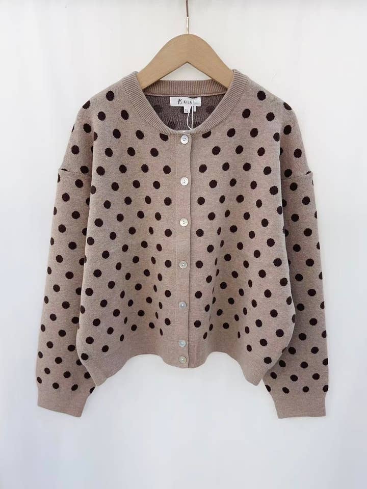 POLKA DOT KNIT CARDIGAN for wholesale by SWEET MAGIC MODA Y COMPLEMENTOS