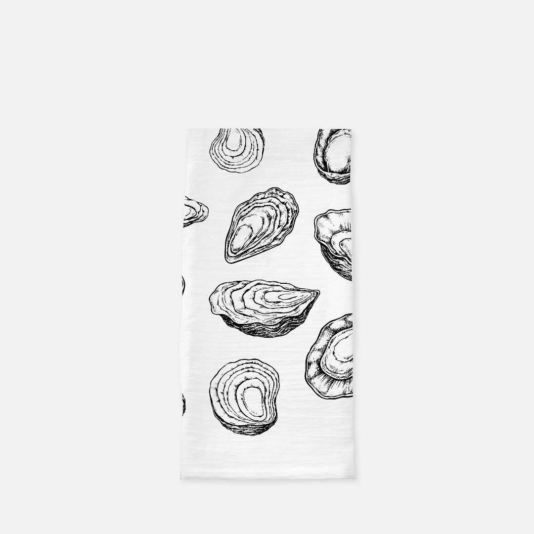 Our Wild Puget Sound – wholesale Tea towel – Oyster Printed 100% Cotton Kitchen Tea Towel2