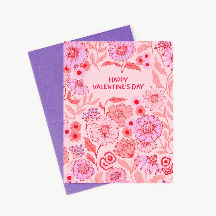 Floral Valentine's Day Card for wholesale by Blue Thistle