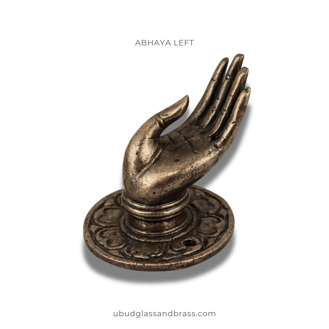 Ubud Glass – wholesale Decorative figurine – Solid Brass Buddha Mudra Hand Door Pull – Size #2 | Wall Hook, Towel, Key & Jewelry Hanger1