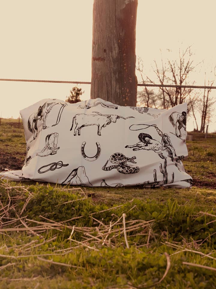 Cowboy Satin Pillow Case for wholesale by Southern Essentials by Ashley LLC