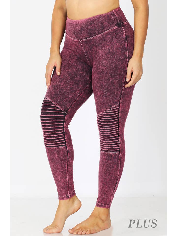 42POPS - Wholesale Athletic/Lounge Leggings - Women's - ",...._ PLUS SIZE Mineral wash Leggings2