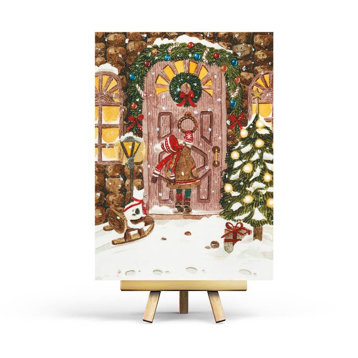 Christmas Door - Postcard for wholesale by Penpaling Paula