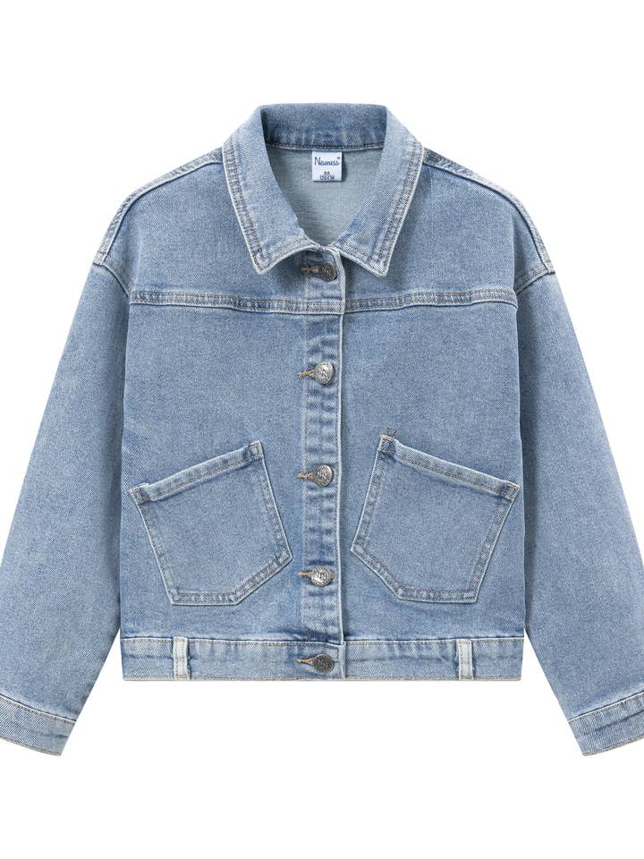 Girl Denim Jacket With Patch Pockets for wholesale by Newness Kids