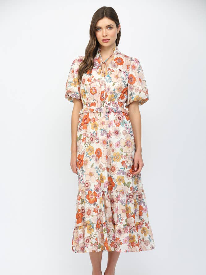 HOGE HALS MET KWASTJESSTRIK KORTE POFMOUW GELAAGDE MAXI FD30561 voor wholesale door FATE