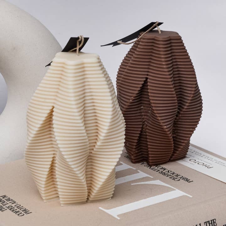 Hiroyi Decor - Vendita all'ingrosso Candele regalo - Elegante candela da tavolino Twirl0