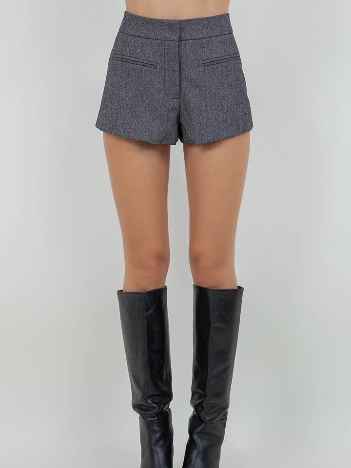 PANTALONES CORTOS MICRO TEJIDOS ESTRUCTURADOS - CARBÓN para venta al por mayor de Whiteroom+Cactus