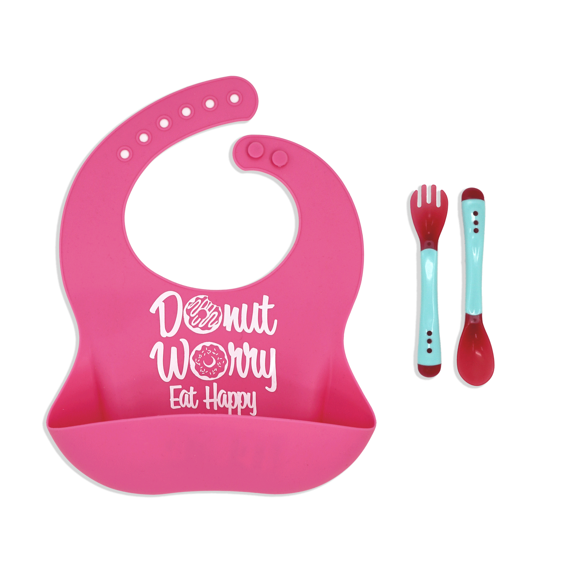 Rose Textiles - Wholesale Feeding Set - Baby - Silicone Bib and Cutlery5