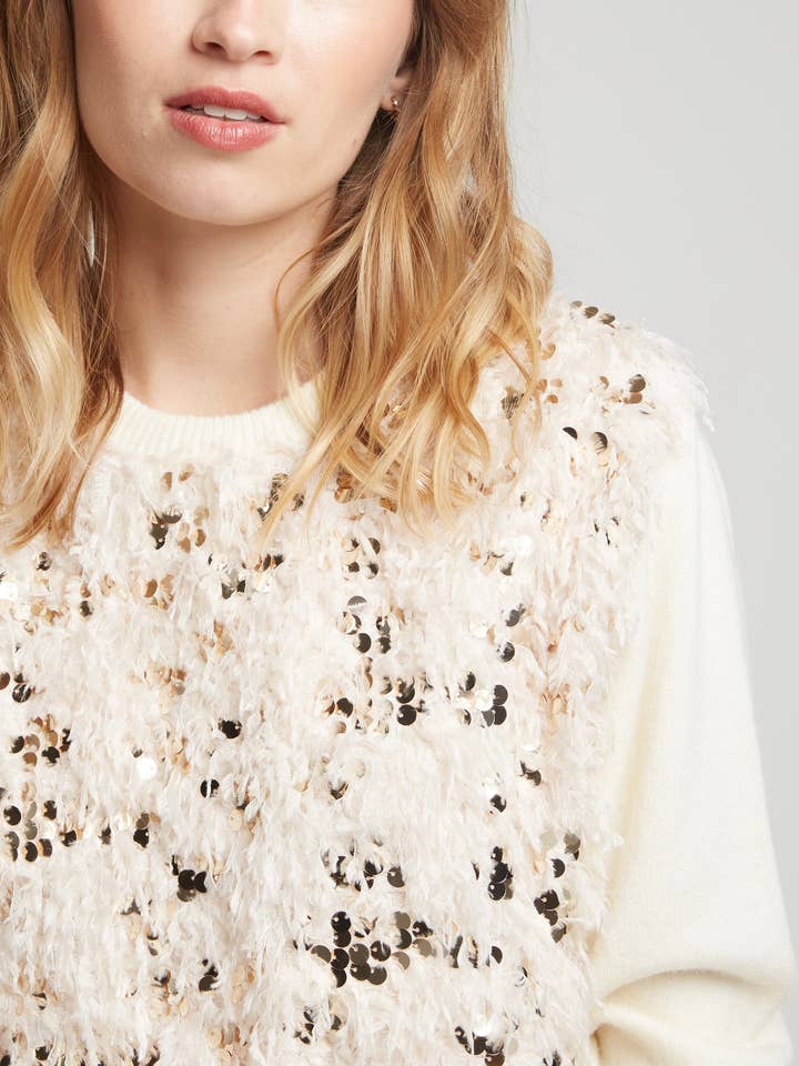 PERDRIX - Jersey de lentejuelas y plumas para venta al por mayor de Andy & Lucy