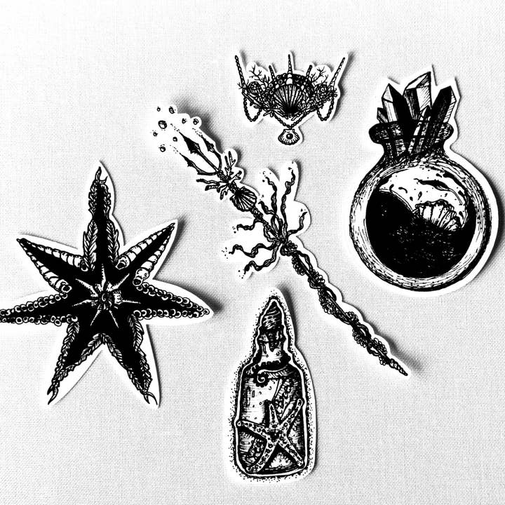 ScreamPrintShop - Wholesale Sticker - Sea Witch Sticker Pack1