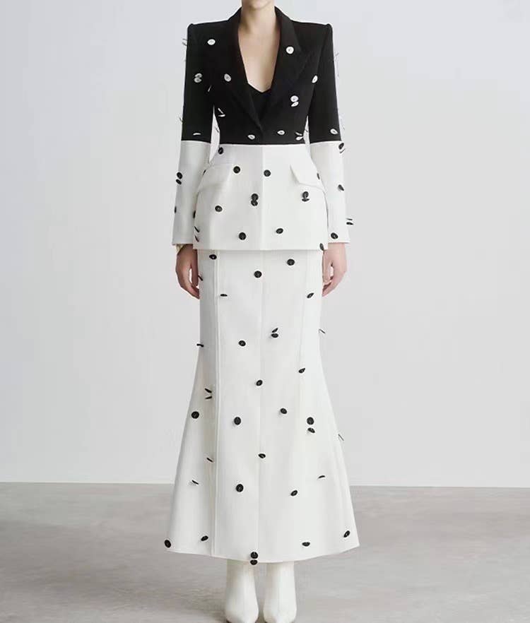 Productseeker - Vendita all'ingrosso Completo top e gonna - Donna - Completo elegante giacca con paillettes e perline e gonna a coda di pesce per bambini 7-8 anni23