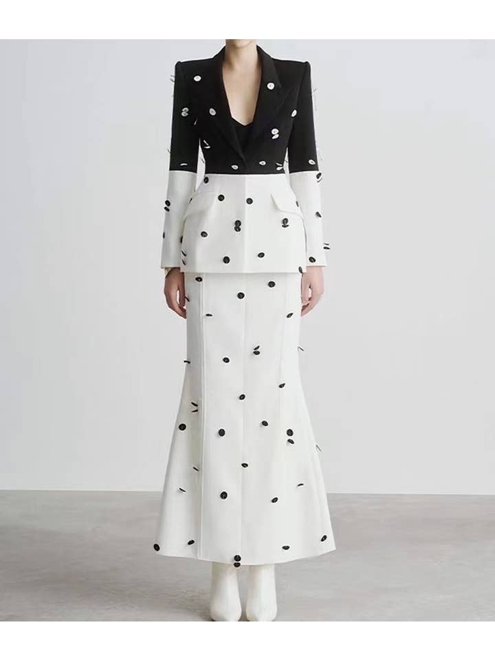 Productseeker - Vendita all'ingrosso Completo top e gonna - Donna - Completo elegante giacca con paillettes e perline e gonna a coda di pesce per bambini 7-8 anni23