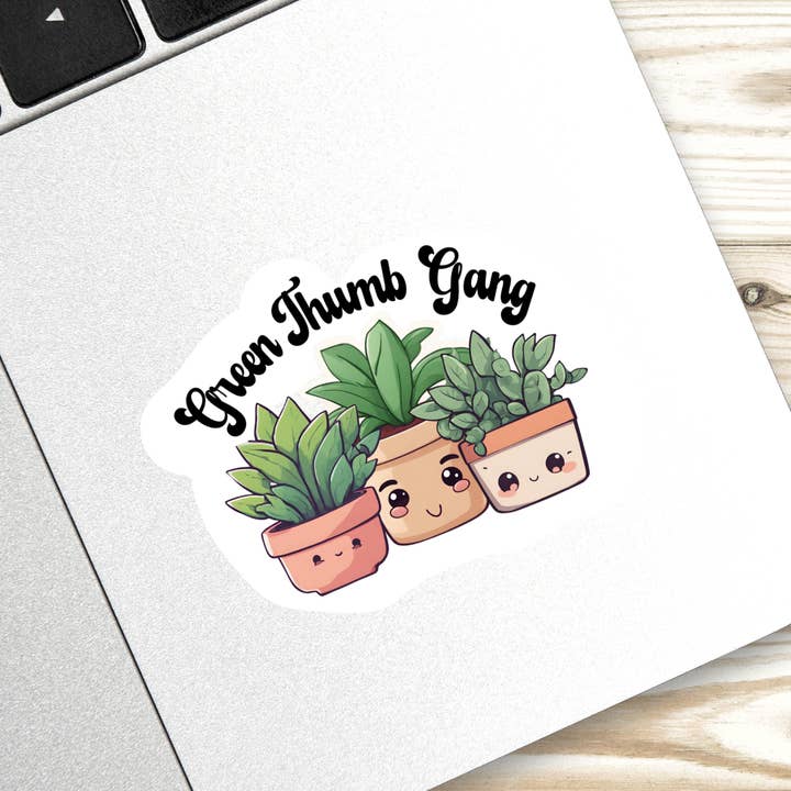 Green Thumb Gang Sticker Plant Lovers Humor for wholesale by Full Moon Arts & More