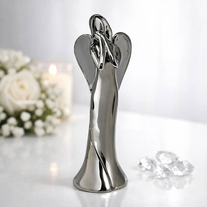 Anjo decorativo médio - Figura de cerâmica elegante para decoração estilosa por atacado de B&W Werbeartikel GmbH - B&W