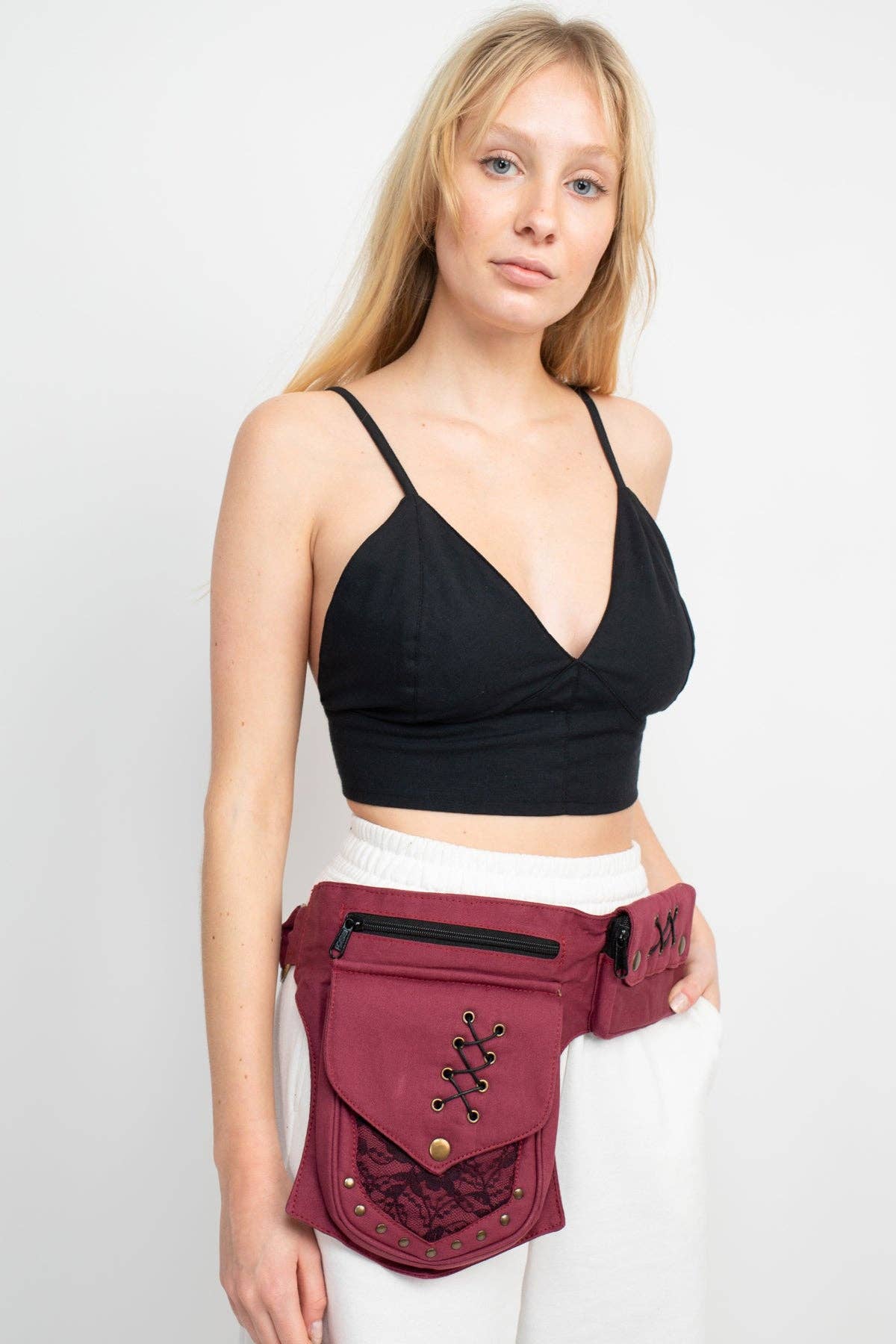 Lakhays Collection Inc. - Venta al por mayor Riñonera - Mujer - Práctico cinturón utilitario de viaje Fannypack de algodón15