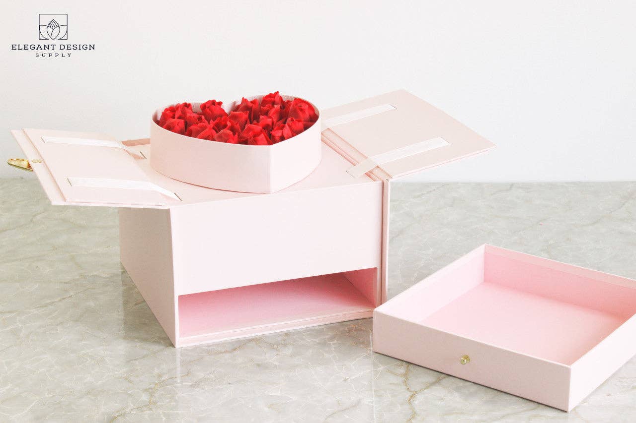 Elegant Design Supply - Wholesale Gift Box - Pull-up Heart Flower Box with Drawer7