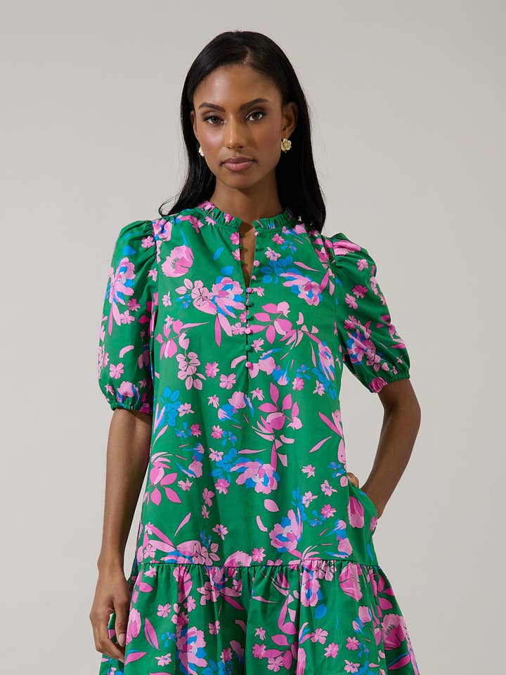 Robe courte à fleurs Denavi Floral Rully pour la vente par Sugarlips