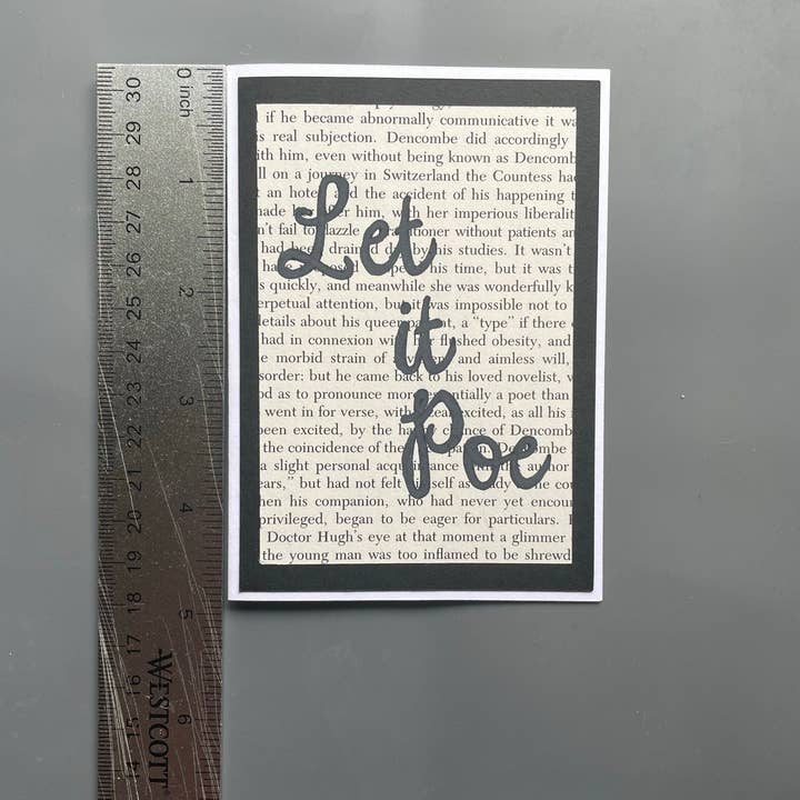 Upcycle Bookcycle - Vendita all'ingrosso Biglietti di auguri generici - Biglietto di Auguri Let It Poe2