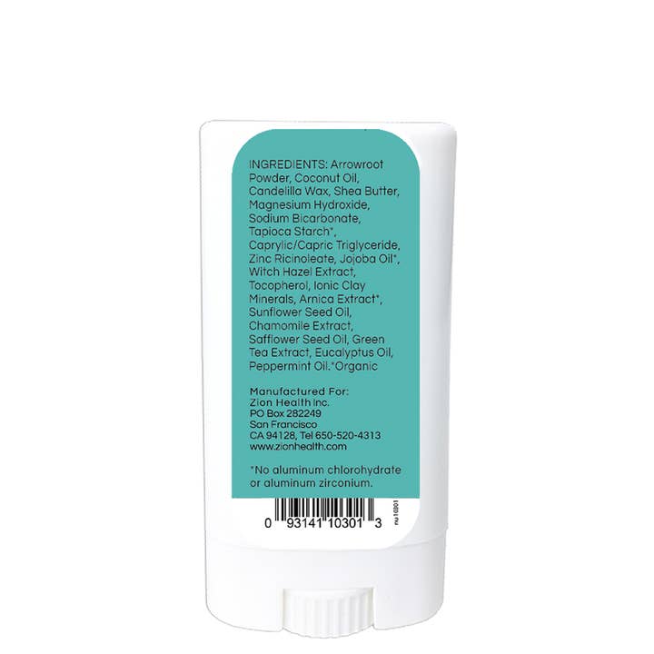 Zion Health - Wholesale Deodorant - Unisex - Clay Dry Bold - Eucalyptus Mint Vegan Deodorant Travel Size