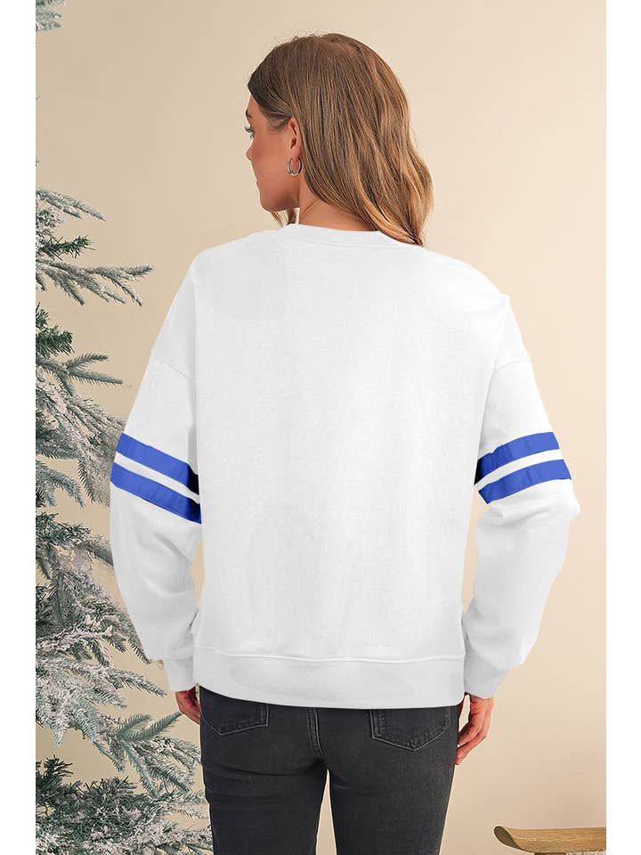 Aapparella - Wholesale Shirt - Women's - Striped Detail Drop Shoulder Oversized Sweatshirt | S-XL24