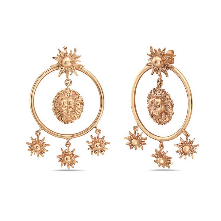 Orecchini pendenti a forma di leone. per la vendita all'ingrosso da parte di Jewelry Fiesta