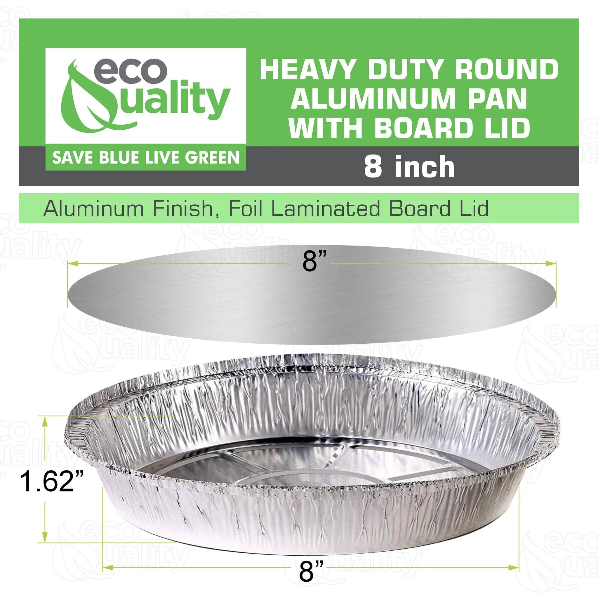EcoQuality - Wholesale Food Storage Container - 8" Disposable Round Aluminum Foil Food Pans3