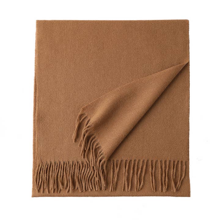 ACCITY - Wholesale Scarf - Unisex - Unisex Wool Scarf – Soft Solid Color with Tassels_CWASC270738