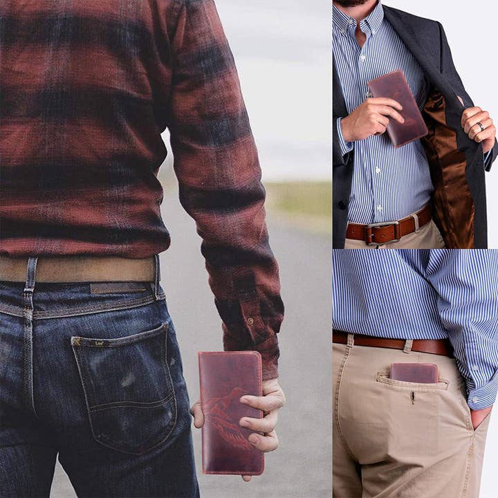 RAWHYD Leather Co. - Wholesale Wallet - Men's - Duck Leather Long Wallet for Men - Mallard Embossing1